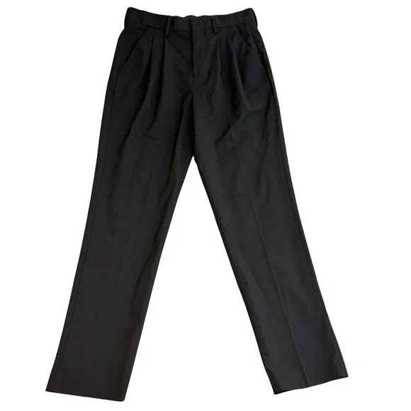Zara Man Black Pleated Dress Pants Trousers Mens Size 29 Made in Morocco