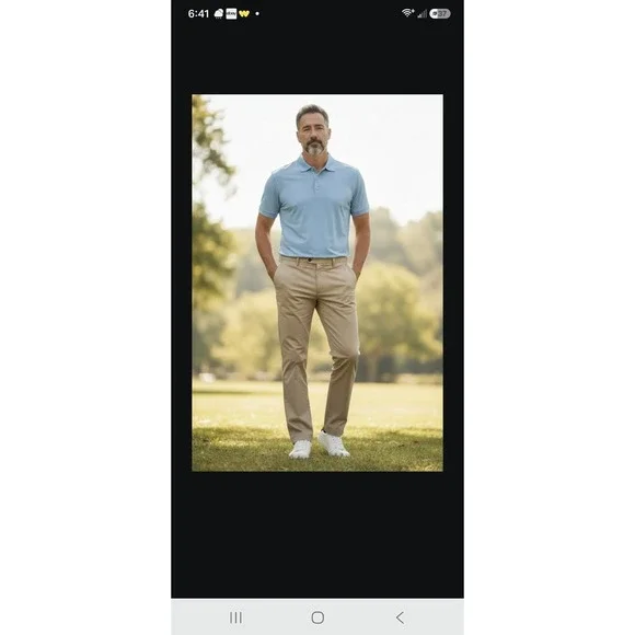 FootJoy Golf Pants Mens 35x31 Tan Performance Stretch Flat Front Tan Trousers