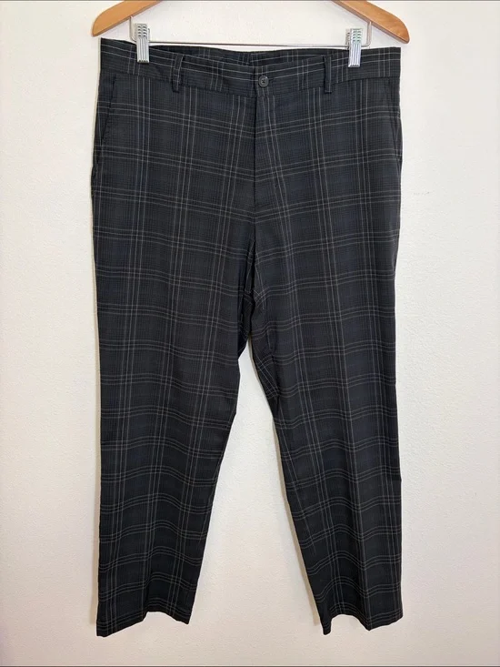 Slazenger Black Gray Plaid Golf Pants