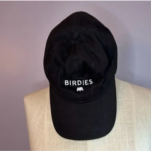 Birdies Black Twill Embroidered Cap - BIRDIES