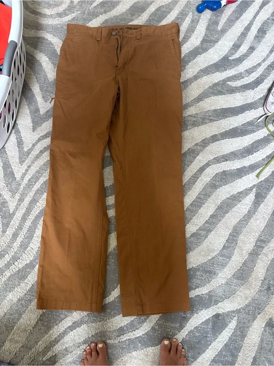 Duluth Trading Co Brown Straight-Leg Chinos