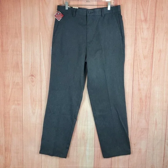 Dockers Mens Pants Sz 34 34X32 Gray Individual Fit Waist Flat Front Classic