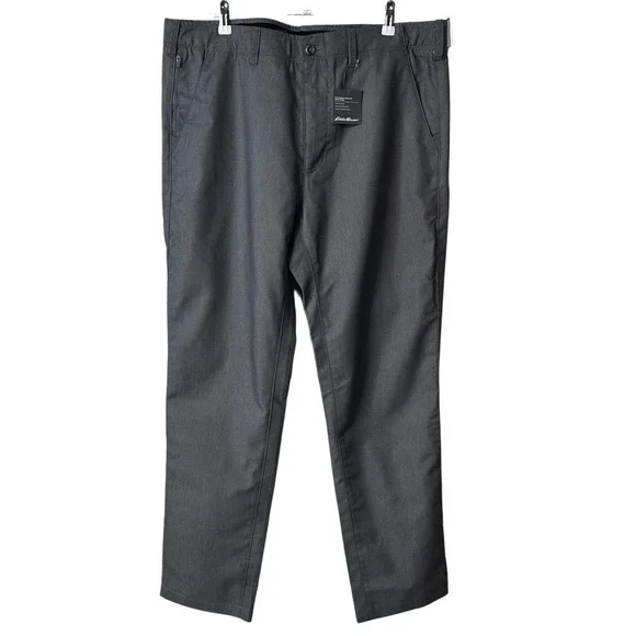 NWT Eddie Bauer Men's Flex Wrinkle Resistant Sport Chino Pant Gray Sz 40/34 Tall