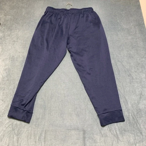 Eddie Bauer Ankle Jogger Pants Mens L Navy Tapered Leg Drawstring Zip Pockets