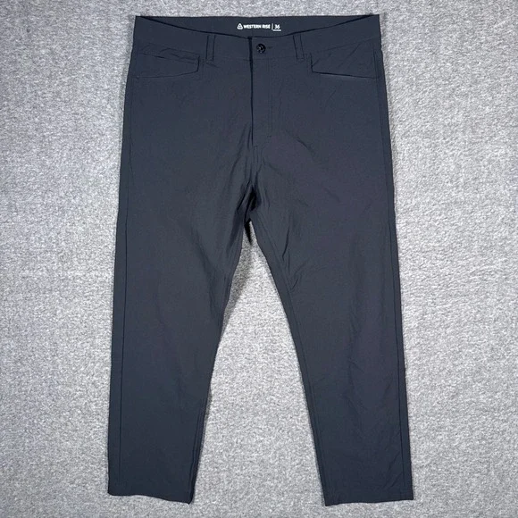 Western Rise Evolution Pants Mens 36x29 Charcoal Black Stretch Travel Trousers