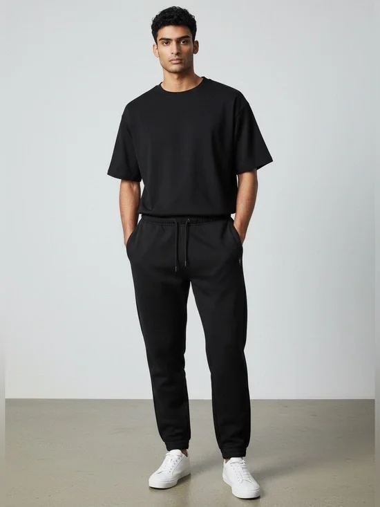 BYLT Premium Basics Black Jogger Sweatpants Athletic Lounge Zip Pocket Size XL