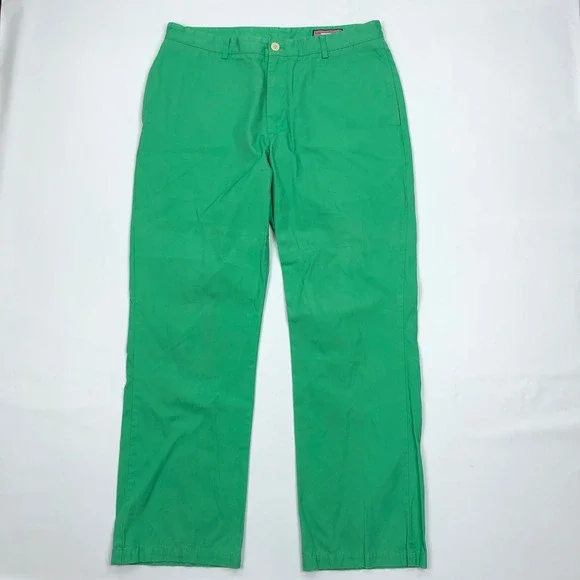 Vineyard Vines Mens Club Pant Green Chino Trousers 36x32 Kelly Green Cotton