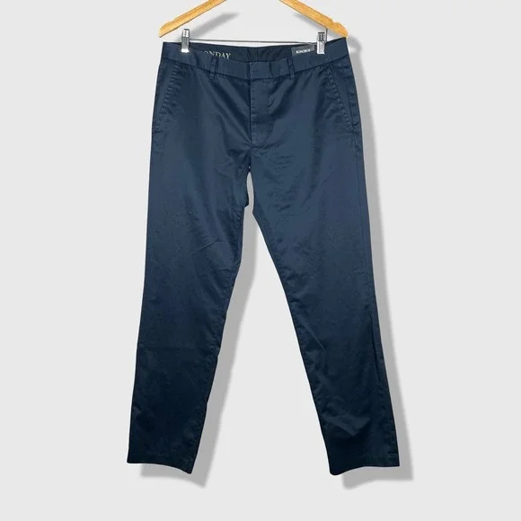 Bonobos Weekday Warrior Monday Chino Pants Mens 34x32 Blue Classic Casual Preppy
