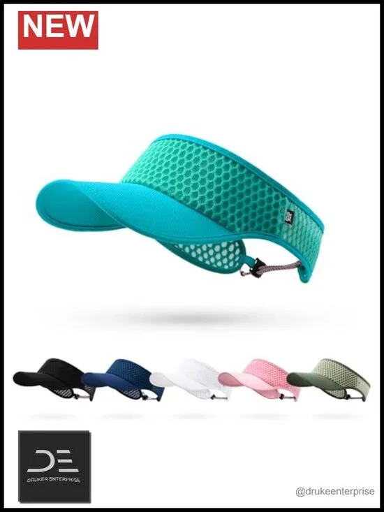 Moisture Wicking Sun Visor Hat - Performance Running Tennis Golf Hiking