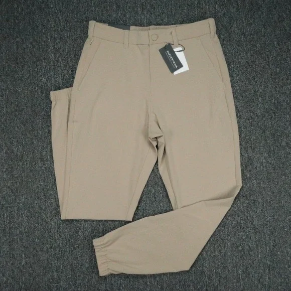 Mizzen Main Pants Mens 30x30 Khaki Tan Helmsman Jogger Slim Tapered Zip Pocket