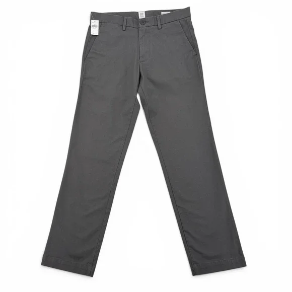 Gap Straight Stretch Chinos NWT Mens 31x30 Soft Black Cotton Pants