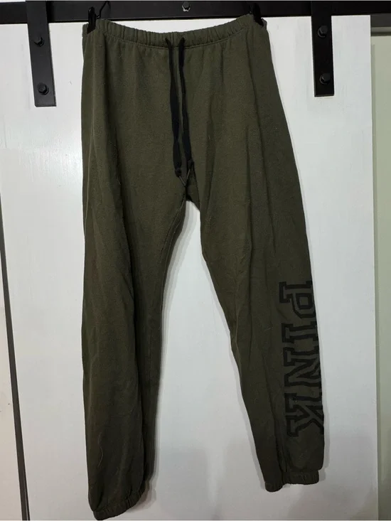 PINK Olive Green Drawstring Jogger Pants