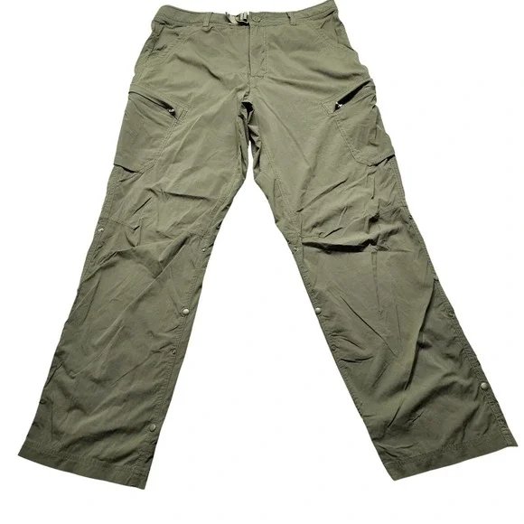 REI Co-op Sahara Cargo Hiking Pants Mens Size 32x30 Army Green Nylon Stretch