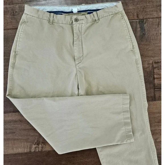 Preppy J.Crew Relaxed Fit Chino Khaki Straight Leg Pants 36x30