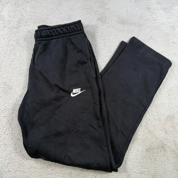 Nike Sweatpants Mens Small Black Sportswear Club Fleece Drawstring Gym Joggers