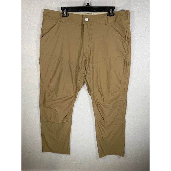 Kuhl Deceptr Mens 38x28 Tan Khaki Technical Hiking Pants Tapered Style 5120