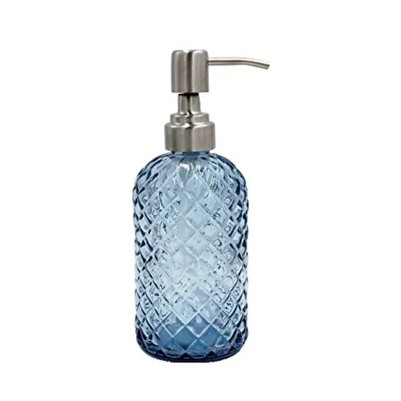 16 oz‎ Diamond Pattern Glass Soap Dispenser