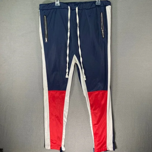 American Stitch Mens 2XL Track Pants Colorblock‎ Joggers Zip Pockets