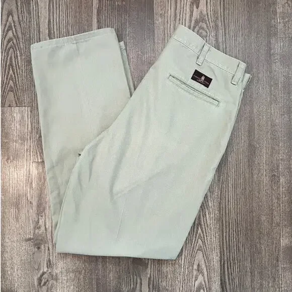Vintage Timber Creek Wrangler Pleated Chino Pants Mens 34x30 Sage Khaki
