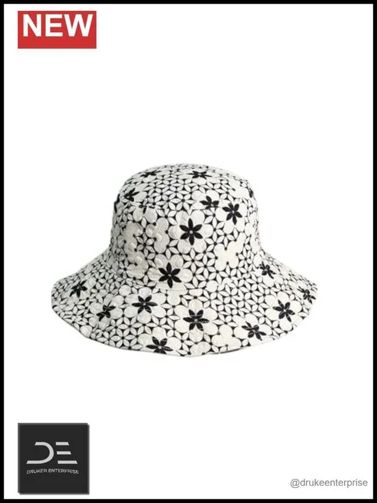Floral Bucket Hat - 100% Polyester - Classic Flower Design - Lightweight