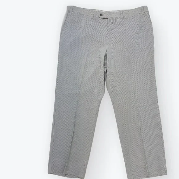 Riviera light blue & white pinstripe flat front lightweight slacks Trousers, 40R