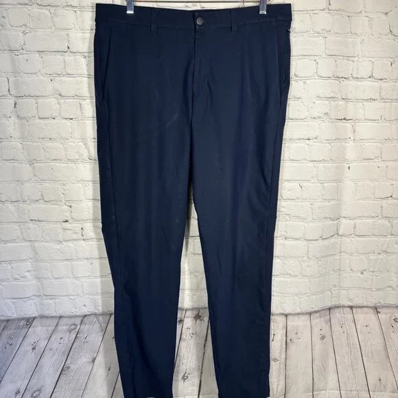 Lululemon Pants Men 36x32 Navy Commission Slim Warpstreme  M5AF3S‎ Workwear