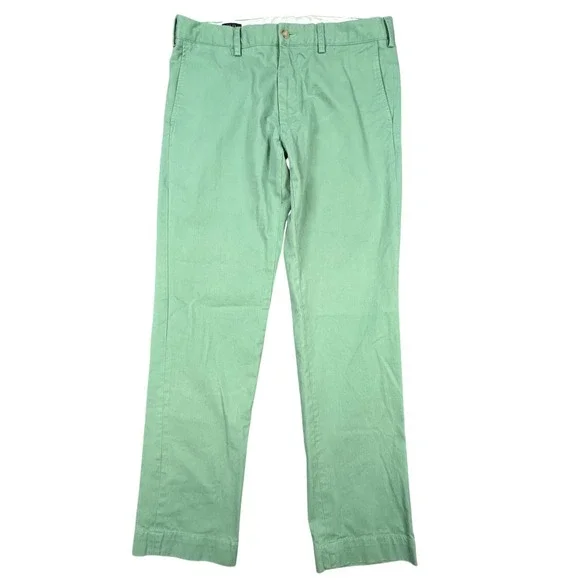 Polo Ralph Lauren Chino Pants Mens Sz 35/32 Green Slim Fit Preppy Comfort Cotton