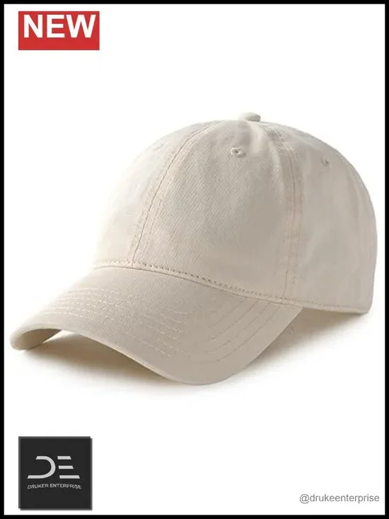 Unstructured Washed Cotton Adjustable Dad Hat Baseball Cap with Ponytail Hole