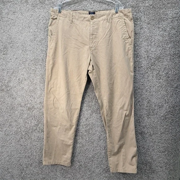 Gap Mens Lived In Straight Khakis Tan Cotton Chino Pants 38x32 7107