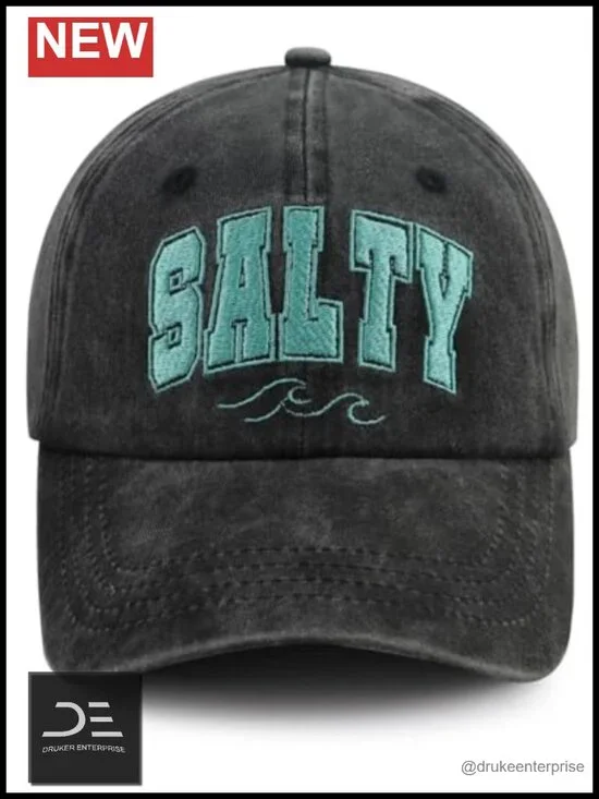 Funny Salty Embroidery Baseball Cap, Cotton Adjustable Hat