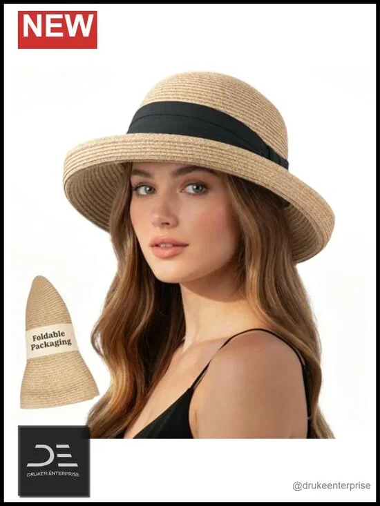 UPF 50+ Packable Bucket Hat Adjustable Travel Sun Hat