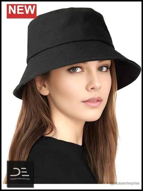 Cotton Bucket Hat Unisex Summer Sun Hat Packable Fisherman Cap Casual