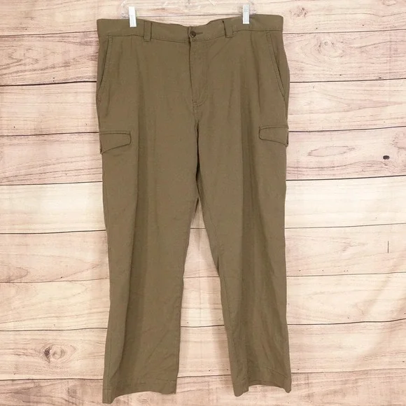 Cremieux Collection Cargo Pants Mens 38x29 Brown Regular Fit Pockets