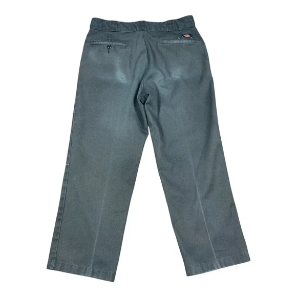 2000s‎ Dickies Faded Blue/Gray Pleated Straight Leg Pants Men's 31x26 FLAW