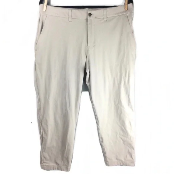 Lululemon ABC Classic Fit 28” Warpstreme Trench Khaki Trouser Size 34