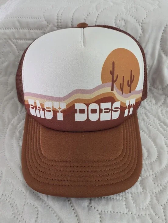 Women's Brown Desert Graphic Trucker Hat - Easy Does It