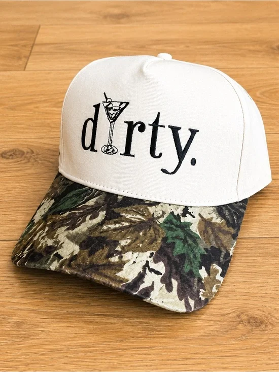 Zenana Dirty Martini Camo Brim Baseball Cap Hat New