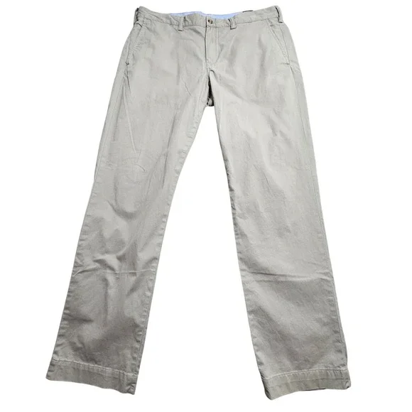 Polo Ralph Lauren Chino Pants Mens 36x32 Khaki Tan Stretch Straight Fit Cotton