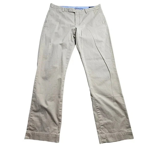 Polo Ralph Lauren Chino Pants Mens 36x32 Tan Stretch Straight Fit Khakis