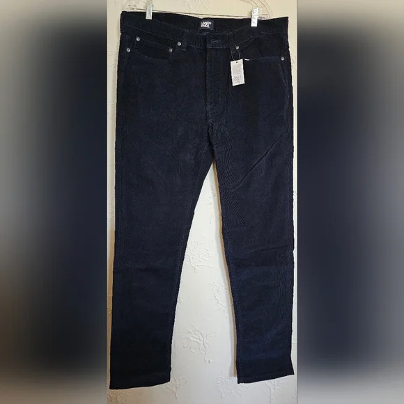 NWT Mens 36x33 Lands' End Slim Stretch Corduroy Pant Navy