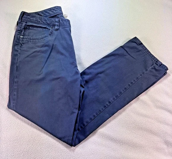 Tommy Bahama Pants Mens 34x32 Khaki Blue Straight Leg Cotton Casual Five Pocket