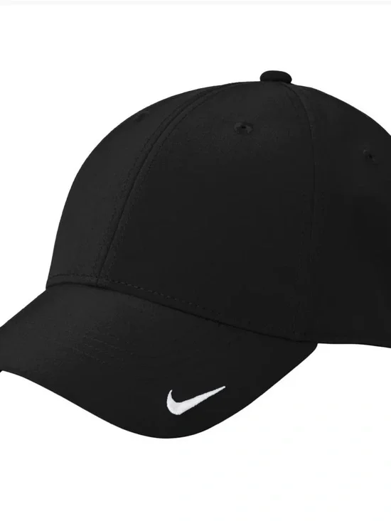 Nike Black Cap with White Swoosh Logo