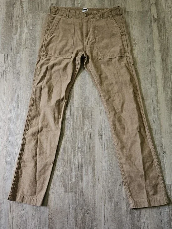 Tellason Men's Tan Straight Workwear Utility Fatigue Pants 33 Made In Italy