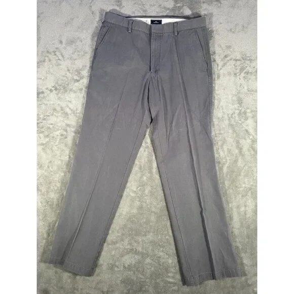 Dockers Pants Mens 34x34 Cotton Blend Flat Front Classic Fit‎ Gray Dress Pant