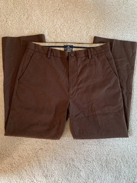 Men's Dockers D3 Brown Pinstripe Dress Pants 34 x 30