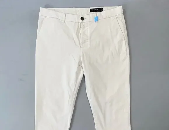 All Saints Slim Fit Stretch Cotton 'Park Chino' Pants. Ivory, Men's 34X31. EUC!