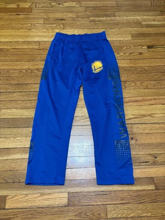 NBA Golden State Warriors Mens Sweatpants Size Medium Blue Joggers Elastic Waist