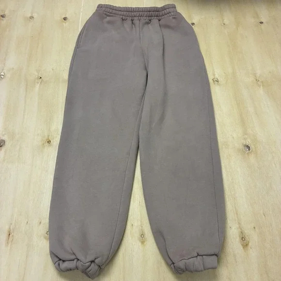 COMFRT Sweatpants Mens Medium Brown Fleece Elastic Waist Pockets Cuffed