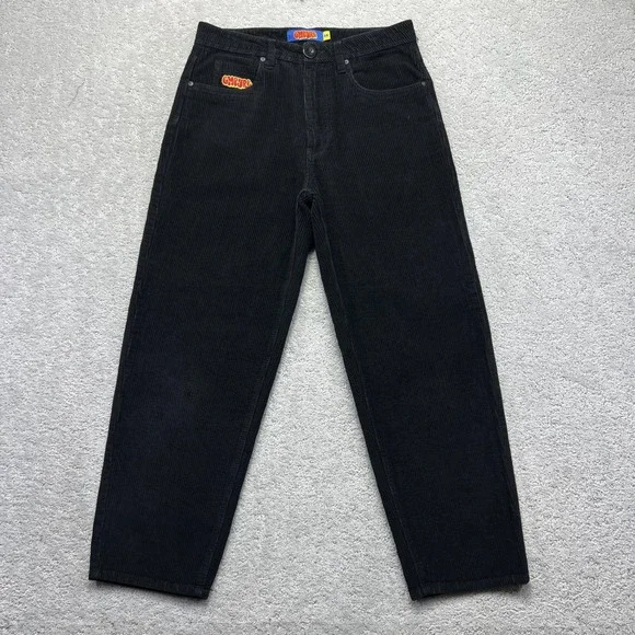 Empyre‎ Corduroy Pants Mens 28 Black Loose Fit Baggy Relaxed Skater Wide Leg
