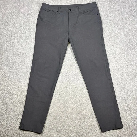 Lululemon ABC Pant Slim Warpstreme Charcoal Grey Mens Size 33x30 Five Pocket